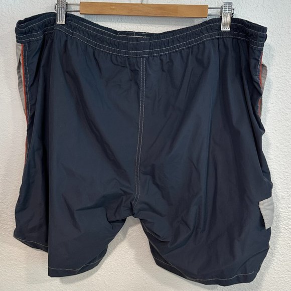 MKS Swim Trunks Mens Size 40 Tied Waist 8" Inseam Pockets 2 Tone Gray Mesh Lined - Picture 2 of 6